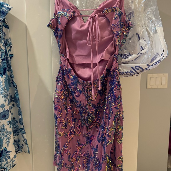 Womens Sz 7/8 B. Darlin purple sequin dress - Picture 2 of 4